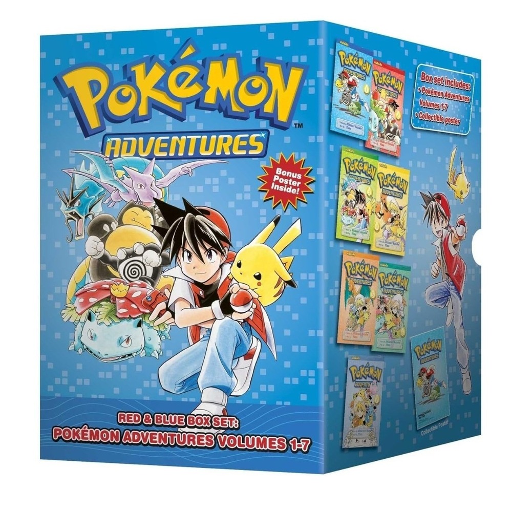 New! Pokémon Adventures Red & Blue Boxed Box Set 7 Books Vols 1-7